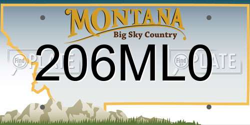 206ML0 Montana License Plate