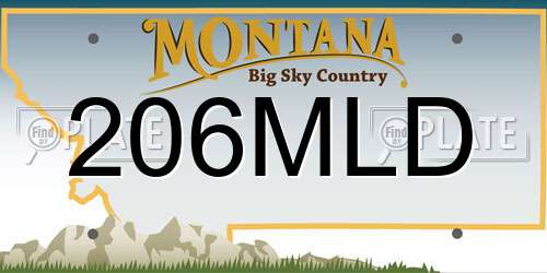 206MLD Montana License Plate