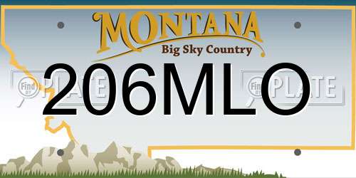 206MLO Montana License Plate