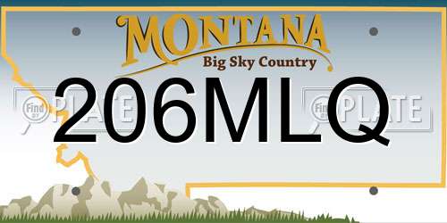 206MLQ Montana License Plate