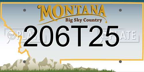 206T25 Montana License Plate