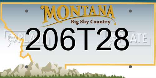 206T28 Montana License Plate