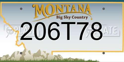 206T78 Montana License Plate
