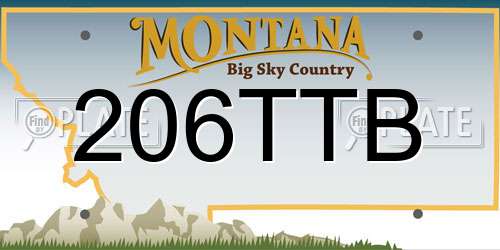 206TTB Montana License Plate