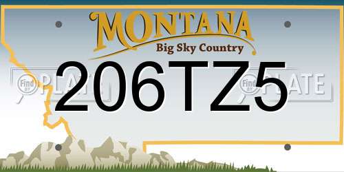 206TZ5 Montana License Plate