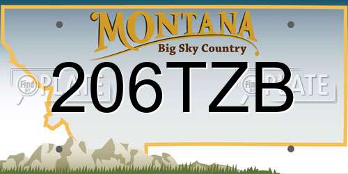 206TZB Montana License Plate