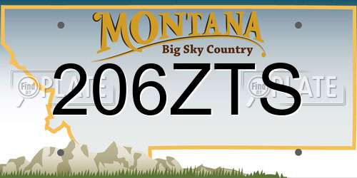 206ZTS Montana License Plate