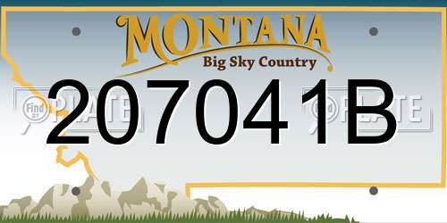 207041B Montana License Plate