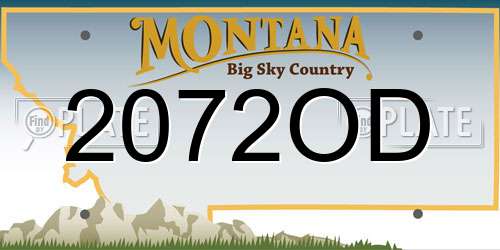 2072OD Montana License Plate