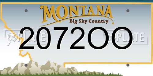 2072OO Montana License Plate