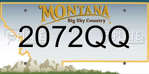 2072QQ Montana License Plate