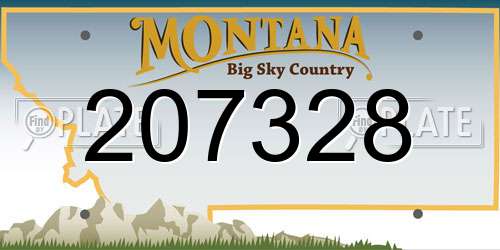207328 Montana License Plate