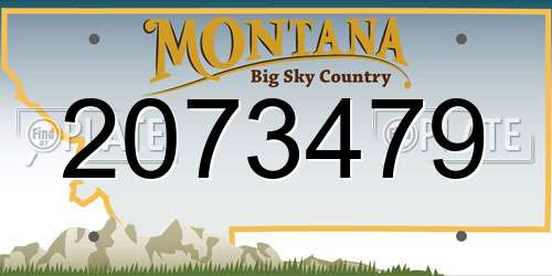 2073479 Montana License Plate