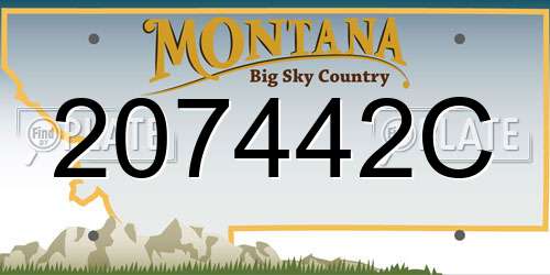 207442C Montana License Plate