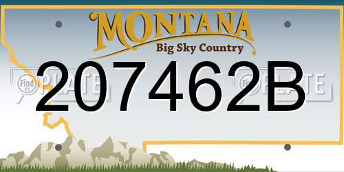 207462B Montana License Plate