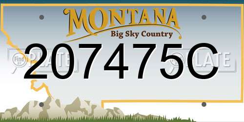 207475C Montana License Plate