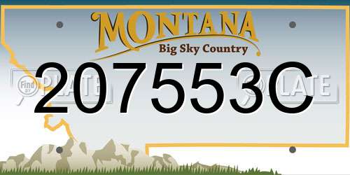 207553C Montana License Plate