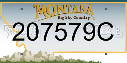 207579C Montana License Plate