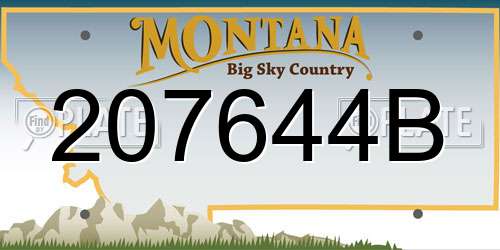 207644B Montana License Plate