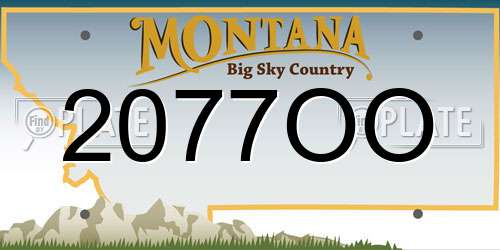 2077OO Montana License Plate