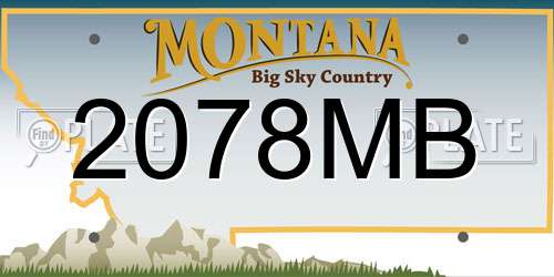 2078MB Montana License Plate