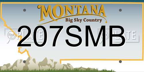 207SMB Montana License Plate
