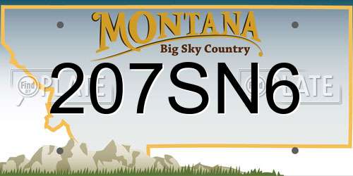 207SN6 Montana License Plate