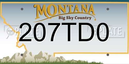 207TD0 Montana License Plate