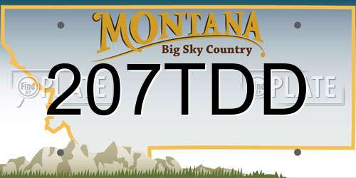 207TDD Montana License Plate