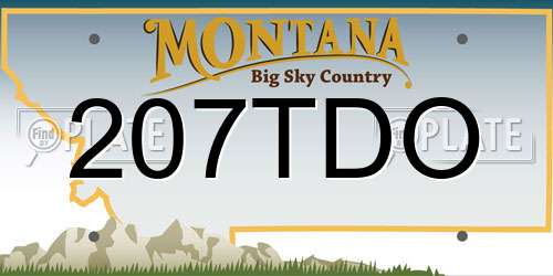 207TDO Montana License Plate