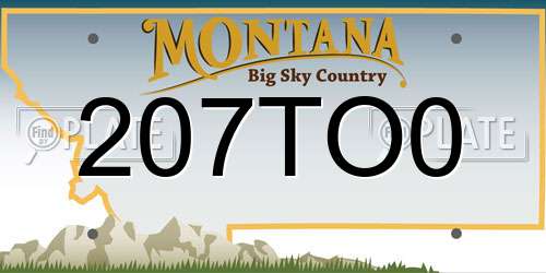 207TO0 Montana License Plate