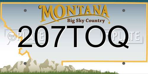 207TOQ Montana License Plate