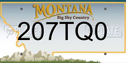 207TQ0 Montana License Plate