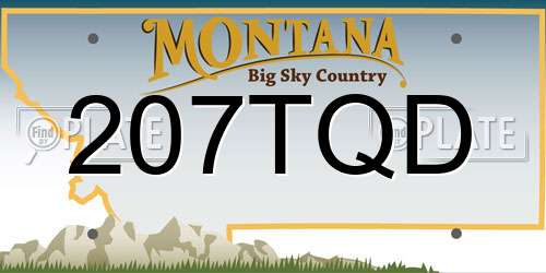 207TQD Montana License Plate