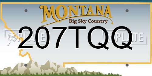 207TQQ Montana License Plate