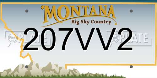 207VV2 Montana License Plate