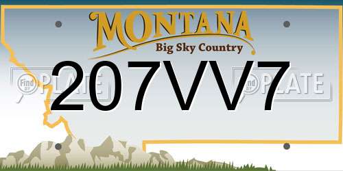 207VV7 Montana License Plate
