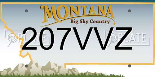 207VVZ Montana License Plate