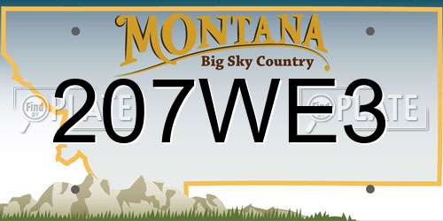 207WE3 Montana License Plate