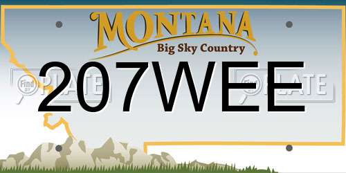 207WEE Montana License Plate