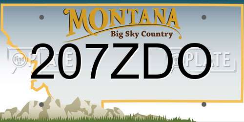207ZDO Montana License Plate