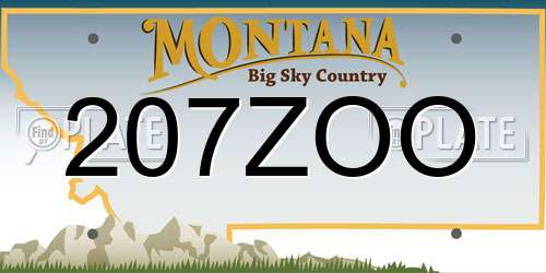 207ZOO Montana License Plate