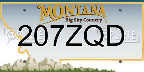 207ZQD Montana License Plate