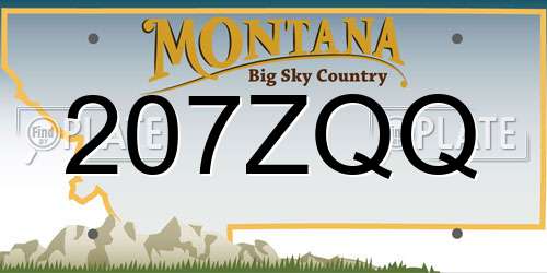207ZQQ Montana License Plate