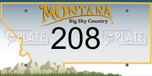208 Montana License Plate