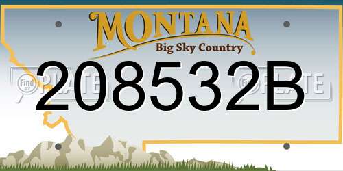 208532B Montana License Plate