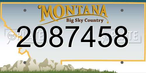 2087458 Montana License Plate