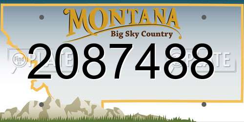 2087488 Montana License Plate