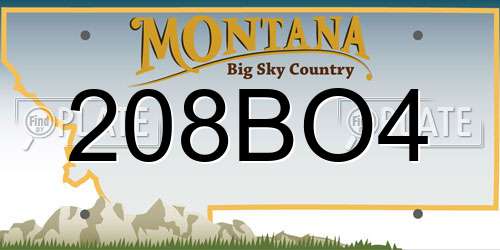 208BO4 Montana License Plate