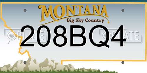 208BQ4 Montana License Plate